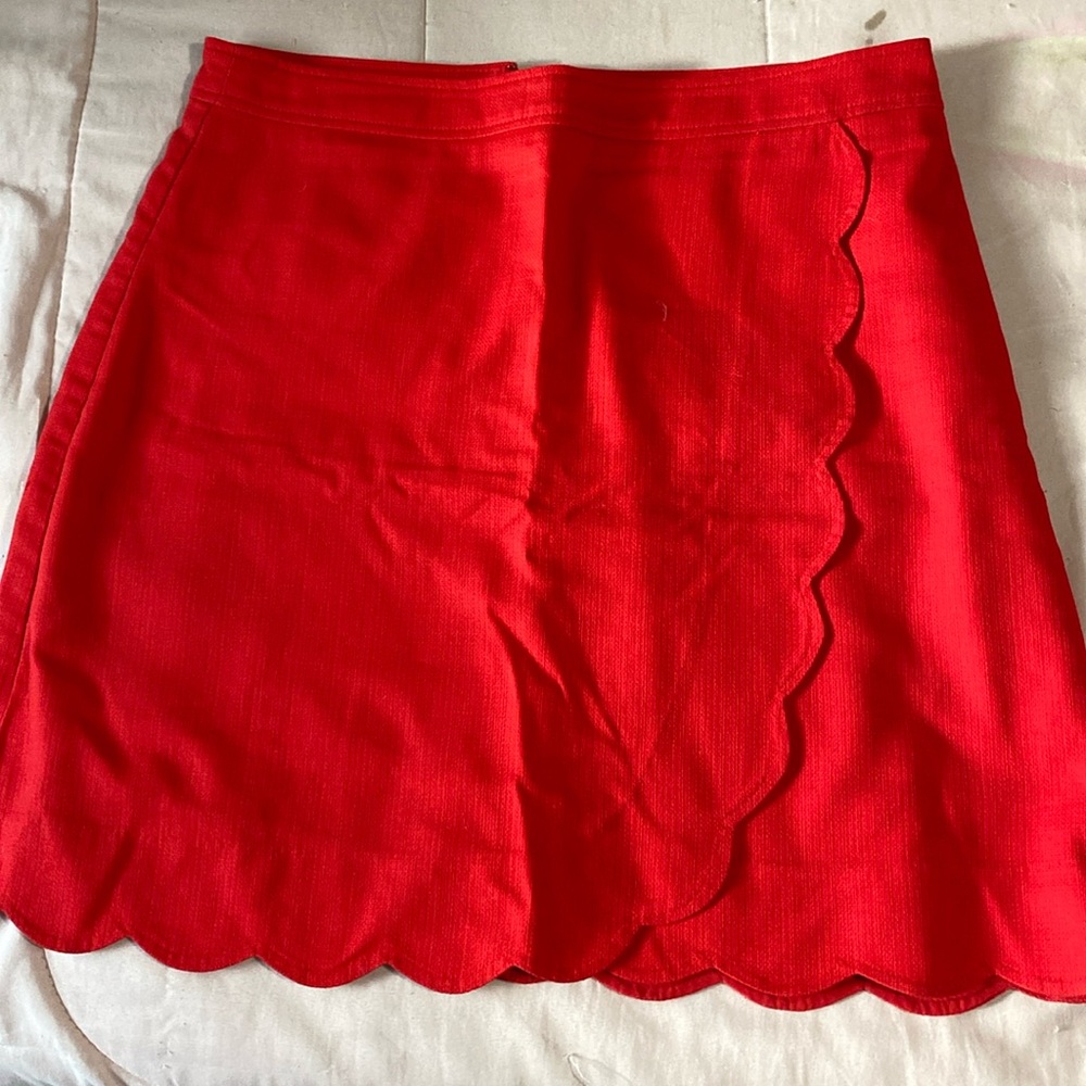 Red classy mini work skirt